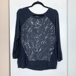 Banana Republic 3/4 Sleeve Marble Baseball T-Shirt